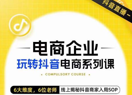 玺承·电商企业玩转抖音电商系列课,6大维度,6位老师,线上揭秘抖音商家入局SOP-风淘社