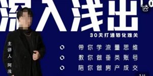 阿浅地产圈·深入浅出1.0,带你学流量思维,教你做垂直账号,陪你做房产成交-风淘社