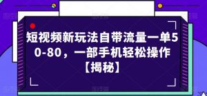 短视频新玩法自带流量一单50-80,一部手机轻松操作【揭秘】-风淘社