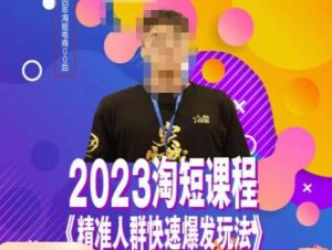 文涛·2023淘短精准人群快速爆发玩法，​快速高效自创视频及全店运营思维-风淘社