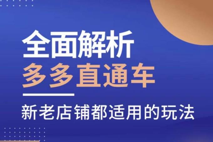 全面解析多多直通车,新老店铺都适用的玩法-风淘社