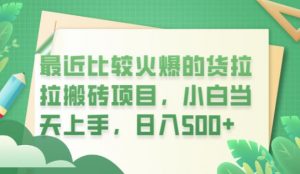 最近比较火爆的货拉拉搬砖项目,小白当天上手,日入500+【揭秘】-风淘社