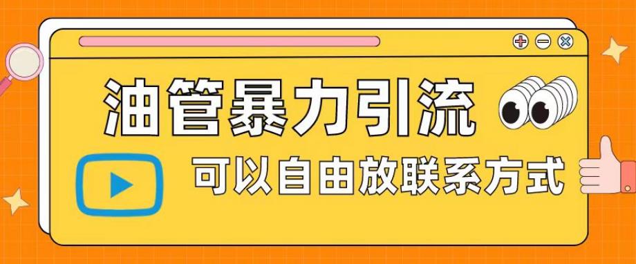 油管暴力引流,可以自由放联系方式【揭秘】-风淘社