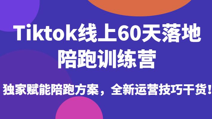 Tiktok线上60天落地陪跑训练营,独家赋能陪跑方案,全新运营技巧干货-风淘社
