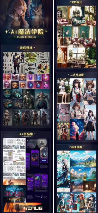 Ai魔法绘画 Stable Diffusion专业课高效辅助Ui/运营作品集0到精通系统课-风淘社