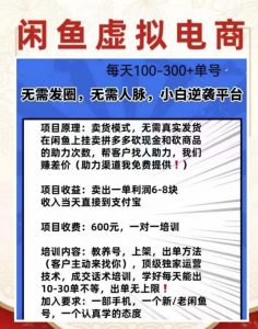 外边收费600多的闲鱼新玩法虚似电商之拼多多助力项目,单号100-300元-风淘社