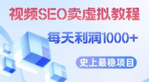 视频SEO出售虚拟产品每天稳定2-5单利润1000+史上最稳定私域变现项目【揭秘】-风淘社