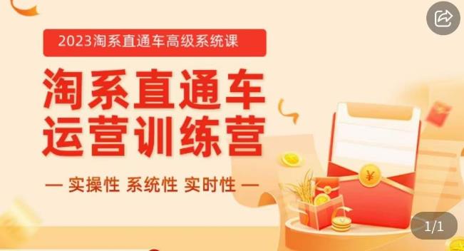 冠东·2023淘系直通车高级系统课,实操性,系统性,实时性,直通车完整体系教学-风淘社