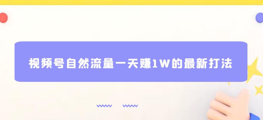 视频号自然流量一天赚1W的最新打法,基本0投资【揭秘】-风淘社