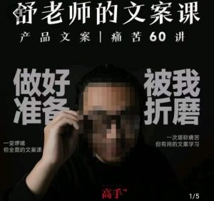 舒老师的文案课,产品文案痛苦60讲,用户视角形成正确文案观,让你写文案突飞猛进-风淘社