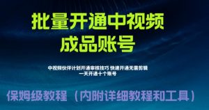 外面收费1980的暴力开通中视频计划教程，内附详细的快速通过中视频伙伴计划的办法-风淘社