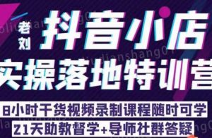 老刘·抖店商品卡流量,抖音小店实操落地特训营,8小时干货视频录制课程随时可学-风淘社
