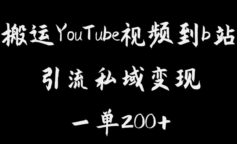 搬运YouTube视频到b站，引流私域一单利润200+，几乎0成本！【揭秘】-风淘社