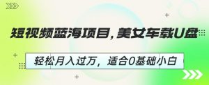 短视频蓝海项目,美女车载U盘,轻松月入过万,适合0基础小白【揭秘】-风淘社