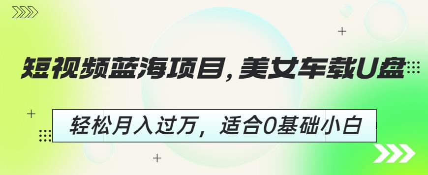 短视频蓝海项目,美女车载U盘,轻松月入过万,适合0基础小白【揭秘】-风淘社