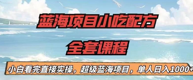 蓝海项目小吃配方全套课程，小白看完直接实操，单人日入1000+【揭秘】-风淘社