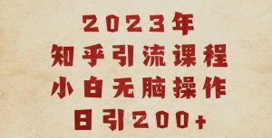 2023知乎引流课程,小白无脑操作日引200+【揭秘】-风淘社