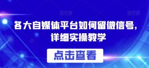 各大自媒体平台如何留微信号,详细实操教学【揭秘】-风淘社
