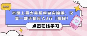市面上最火男粉项目实操版,仅靠一部手机月入3万【揭秘】-风淘社