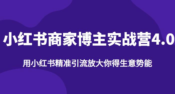 【推荐】小红书商家博主精准引流实战营4.0,用小红书放大你的生意势能-风淘社