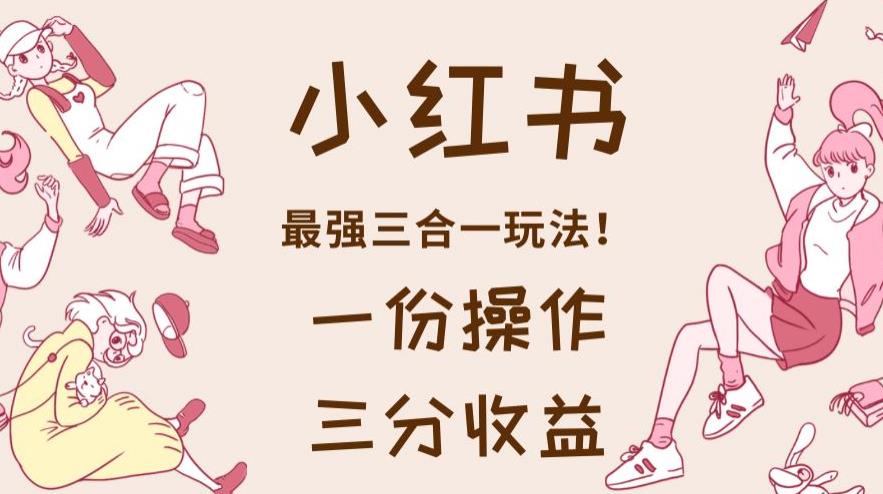 小红书最强三合一玩法,一份操作获得三份收益!【揭秘】-风淘社