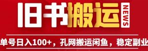 单号日入100+,孔夫子旧书网搬运闲鱼,长期靠谱副业项目(教程+软件)【揭秘】-风淘社