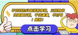 不花钱的抖音涨粉神器,三招教你快速破万粉,干货满满,不封号【揭秘】-风淘社