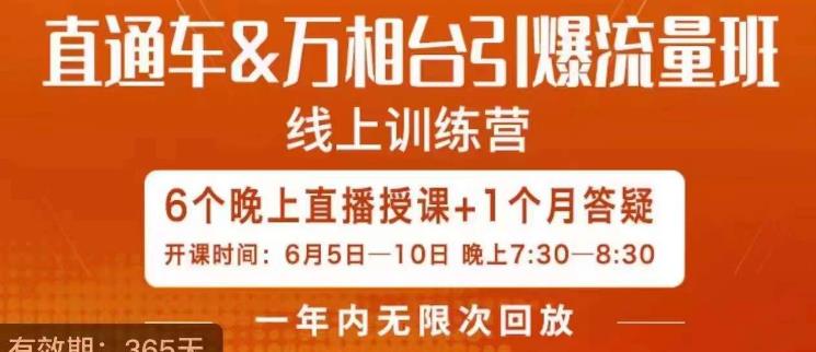 直通车&万相台引爆流量班,6天打通你开直通车·万相台的任督二脉-风淘社