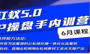 红蚁5.0IP操盘手内训营，IP操盘终极方法论-风淘社