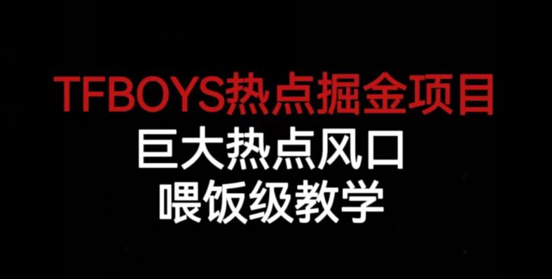TFBOYS热点掘金项目,巨大热点风口,喂饭级教学-风淘社