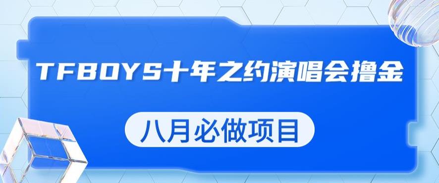 最新蓝海项目，靠最近非常火的TFBOYS十年之约演唱会流量掘金，八月必做的项目【揭秘】-风淘社