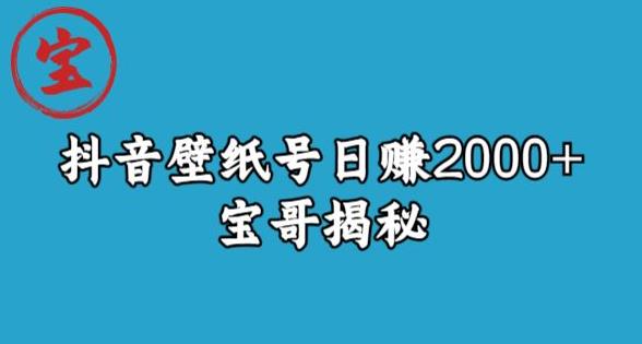 宝哥抖音壁纸号日赚2000+,不需要真人露脸就能操作【揭秘】-风淘社