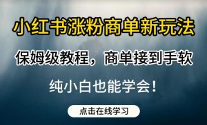 小红书涨粉商单新玩法，保姆级教程，商单接到手软，纯小白也能学会【揭秘】-风淘社