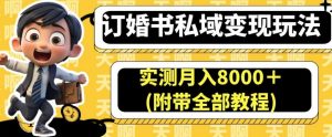 订婚书私域变现玩法，实测月入8000＋(附带全部教程)【揭秘】-风淘社