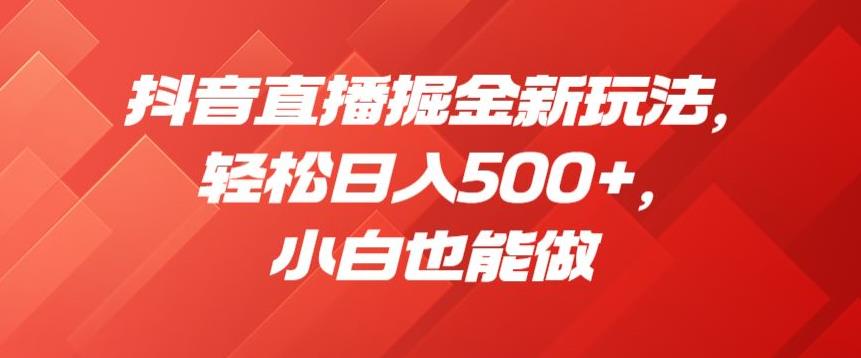 抖音直播掘金新玩法，轻松日入500+，小白也能做【揭秘】-风淘社
