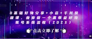 0基础好物分享+小店+千川投放课,教你做一个高收益好物账号系统流程(2023)-风淘社