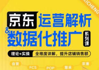 京东运营解析与数据化推广系列课,全维度讲解京东运营逻辑+数据化推广提升店铺销售额-风淘社