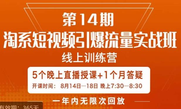 南掌柜·淘系短视频引爆流量实战班，​短视频是一个没有天花板的流量入口-风淘社