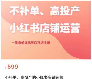 不补单、高投产的小红书店铺运营,一张身份证就可以开店注册-风淘社
