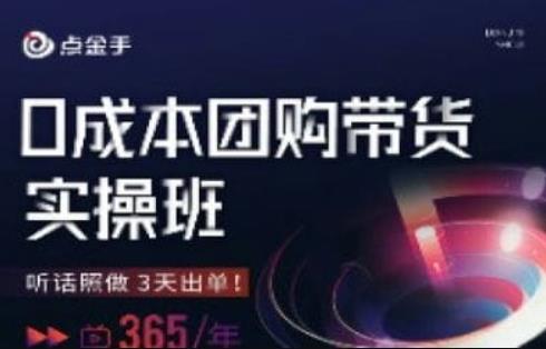 点金手0成本团购带货实操班，听话照做3天出单-风淘社