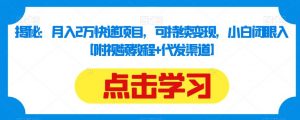 揭秘:月入2万快递项目,可持续变现,小白闭眼入【附视频教程+代发渠道】-风淘社