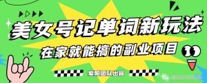 抖音美女号记单词副业项目，日赚300+，一部手机就能轻松操作【揭秘】-风淘社