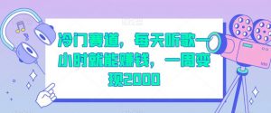 冷门赛道，每天听歌一小时就能赚钱，一周变现2000【揭秘】-风淘社