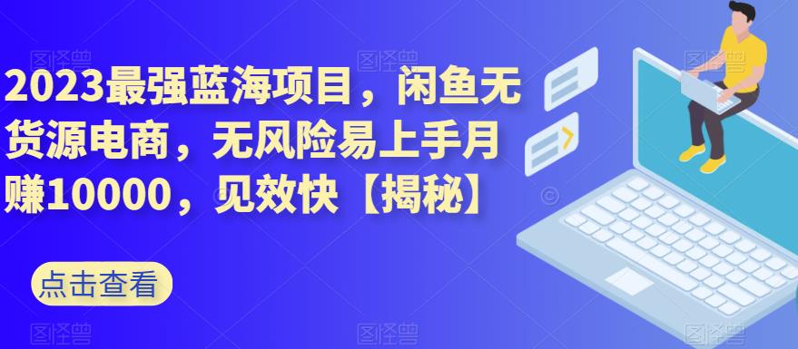 2023最强蓝海项目,闲鱼无货源电商,无风险易上手月赚10000,见效快【揭秘】-风淘社