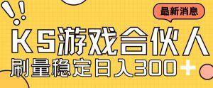 快手游戏合伙人新项目，新手小白也可日入300+，工作室可大量跑-风淘社
