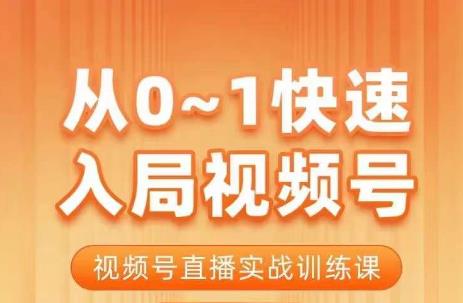 陈厂长·从0-1快速入局视频号课程，视频号直播实战训练课-风淘社