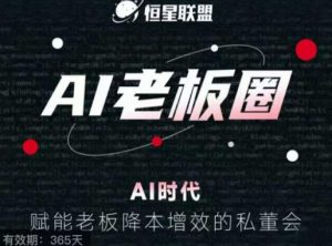 恒星联盟·AI老板圈,AI时代,赋能老板降本增效的私董会,帮你轻松掌握AI赋能-风淘社