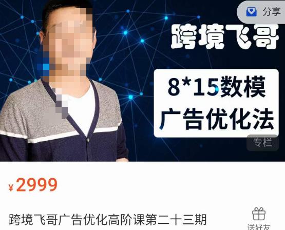 跨境飞哥·广告优化高阶课第二十三期,8*15数模广告优化法,用数据驱动决策-风淘社