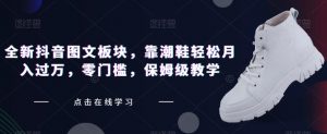 全新抖音图文板块,靠潮鞋轻松月入过万,零门槛,保姆级教学【揭秘】-风淘社