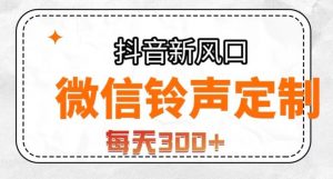 抖音风口项目,铃声定制,做的人极少,简单无脑,每天300+【揭秘】-风淘社